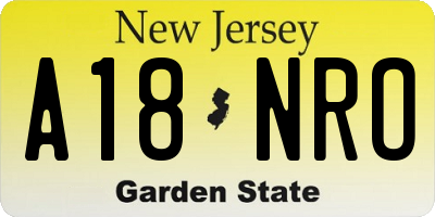 NJ license plate A18NRO