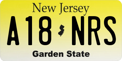 NJ license plate A18NRS