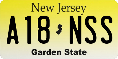 NJ license plate A18NSS