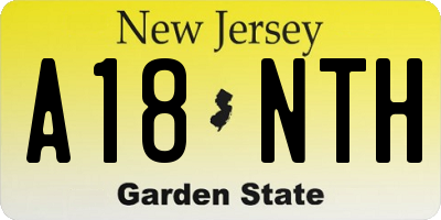 NJ license plate A18NTH