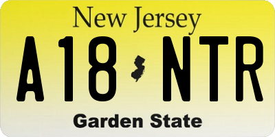 NJ license plate A18NTR