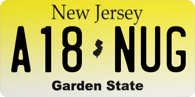 NJ license plate A18NUG