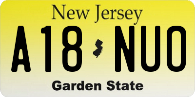NJ license plate A18NUO