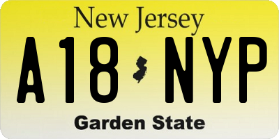 NJ license plate A18NYP