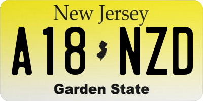 NJ license plate A18NZD