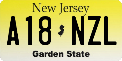 NJ license plate A18NZL