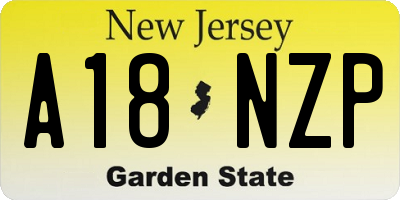 NJ license plate A18NZP