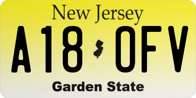 NJ license plate A18OFV