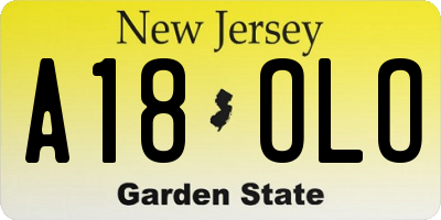 NJ license plate A18OLO