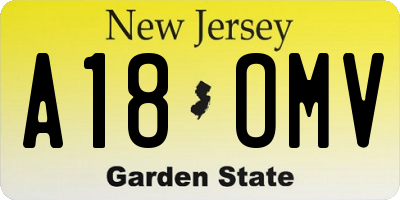 NJ license plate A18OMV