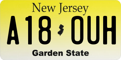 NJ license plate A18OUH