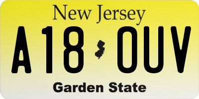 NJ license plate A18OUV