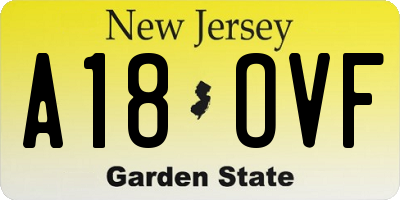 NJ license plate A18OVF