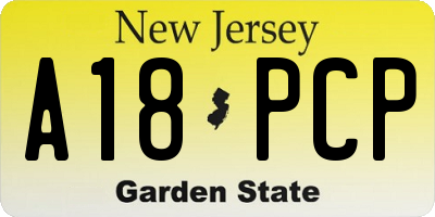 NJ license plate A18PCP