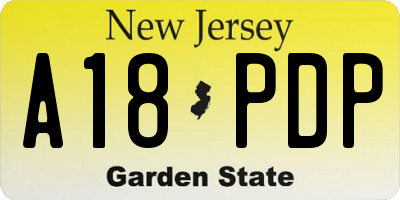 NJ license plate A18PDP