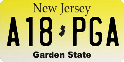 NJ license plate A18PGA