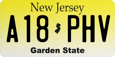 NJ license plate A18PHV