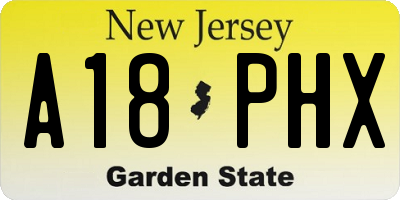 NJ license plate A18PHX