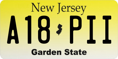 NJ license plate A18PII