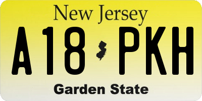 NJ license plate A18PKH