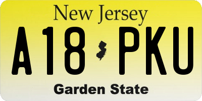 NJ license plate A18PKU