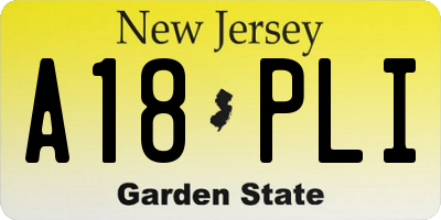 NJ license plate A18PLI