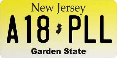 NJ license plate A18PLL