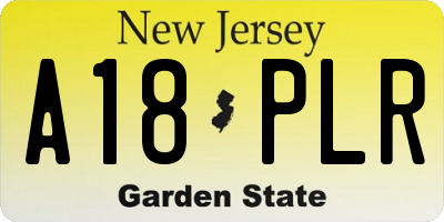 NJ license plate A18PLR