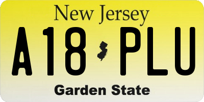 NJ license plate A18PLU