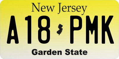 NJ license plate A18PMK
