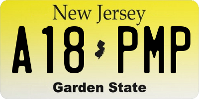 NJ license plate A18PMP