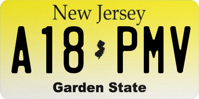 NJ license plate A18PMV