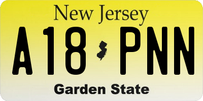 NJ license plate A18PNN