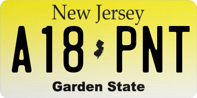 NJ license plate A18PNT