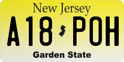 NJ license plate A18POH