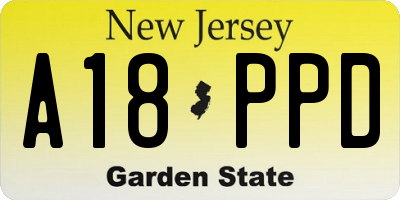 NJ license plate A18PPD