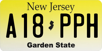 NJ license plate A18PPH