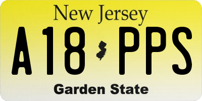 NJ license plate A18PPS