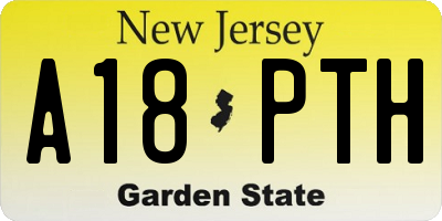 NJ license plate A18PTH