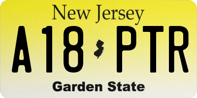 NJ license plate A18PTR