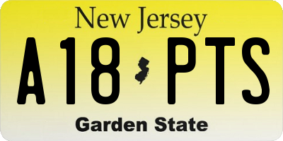 NJ license plate A18PTS