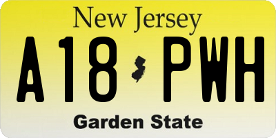 NJ license plate A18PWH