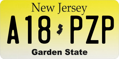 NJ license plate A18PZP