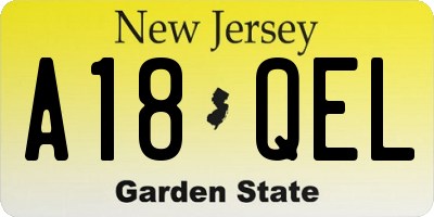 NJ license plate A18QEL
