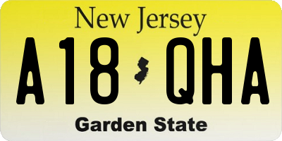 NJ license plate A18QHA