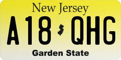 NJ license plate A18QHG