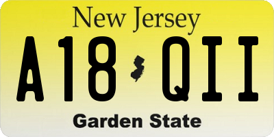 NJ license plate A18QII