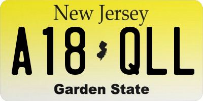 NJ license plate A18QLL