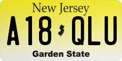 NJ license plate A18QLU