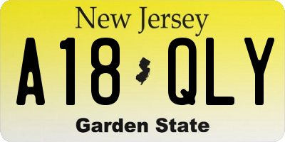 NJ license plate A18QLY